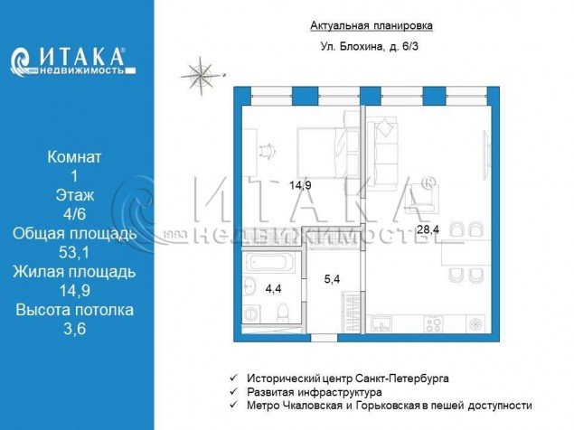 Продажа квартиры Блохина, 6/3