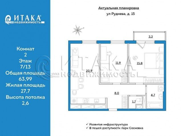 Продажа квартиры Руднева, 15