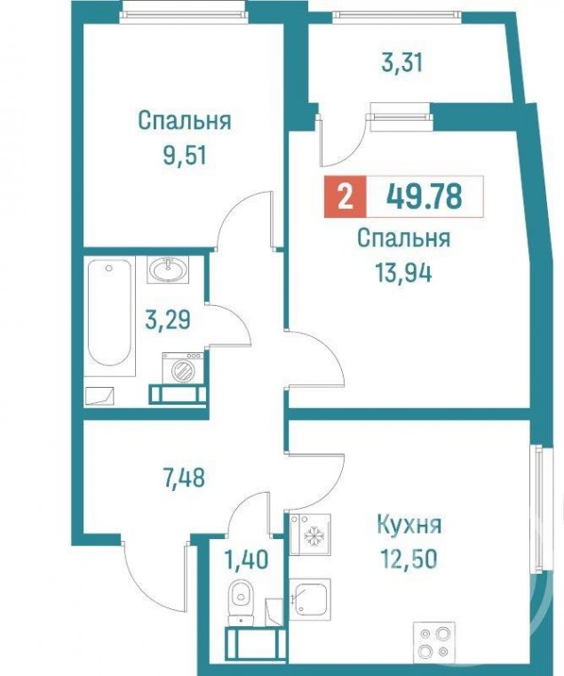 Продажа квартиры Мурино, Екатерининская, 18 к. 3