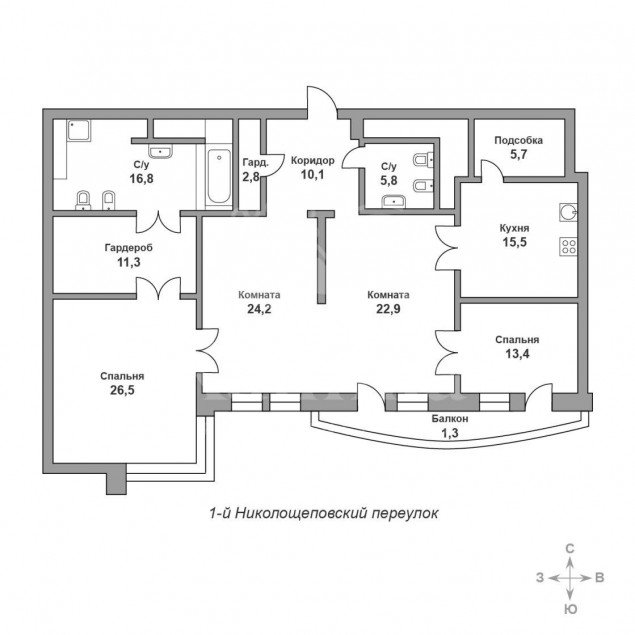 Продажа квартиры Смоленский 1-й, 17