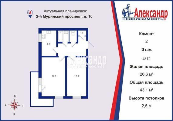 Продажа квартиры 2-й Муринский, 16