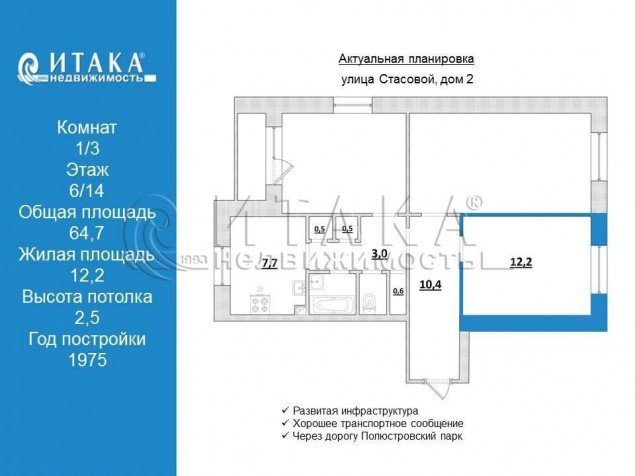 Продажа комнаты Стасовой, 2